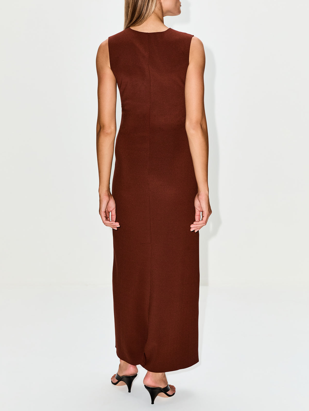 Drape Dress,BIRROT,BRICK,Image 4