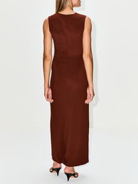 Drape Dress,BIRROT,BRICK,Image 4