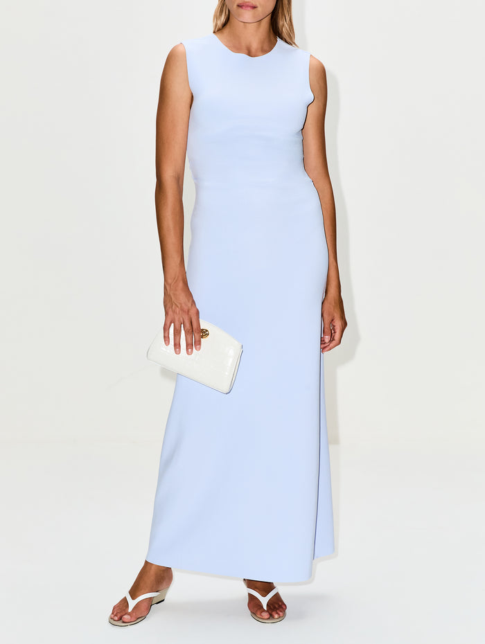 Drape Dress,BIRROT,BABY BLUE,Image 1