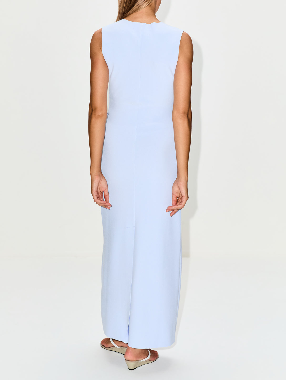 Drape Dress,BIRROT,BABY BLUE,Image 4