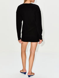 Boatneck Cardigan,BIRROT,BLACK,Image 3