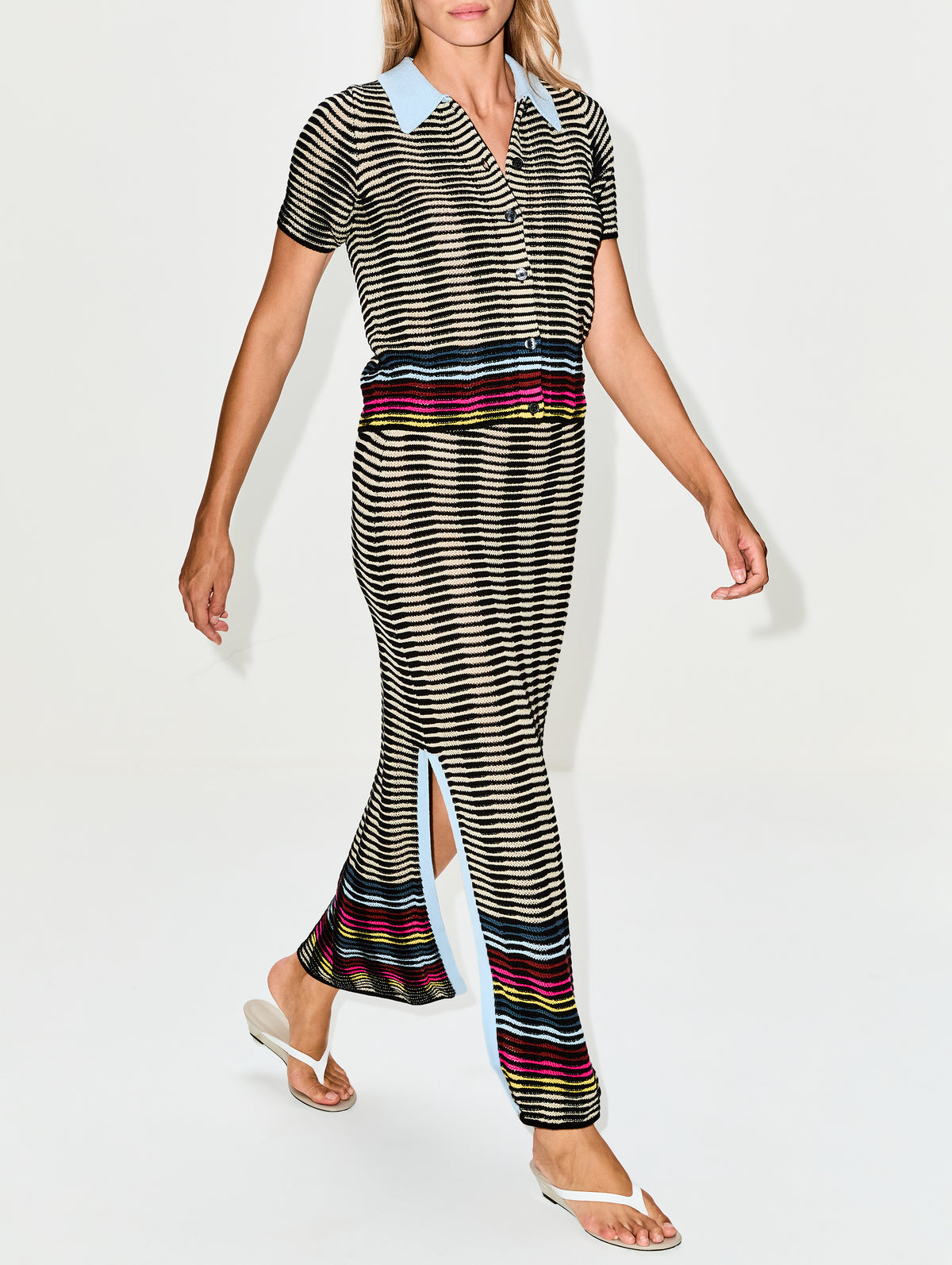 Wave Knit Skirt,CHRISTOPHER JOHN ROGERS,BLACK MULTI,Image 3
