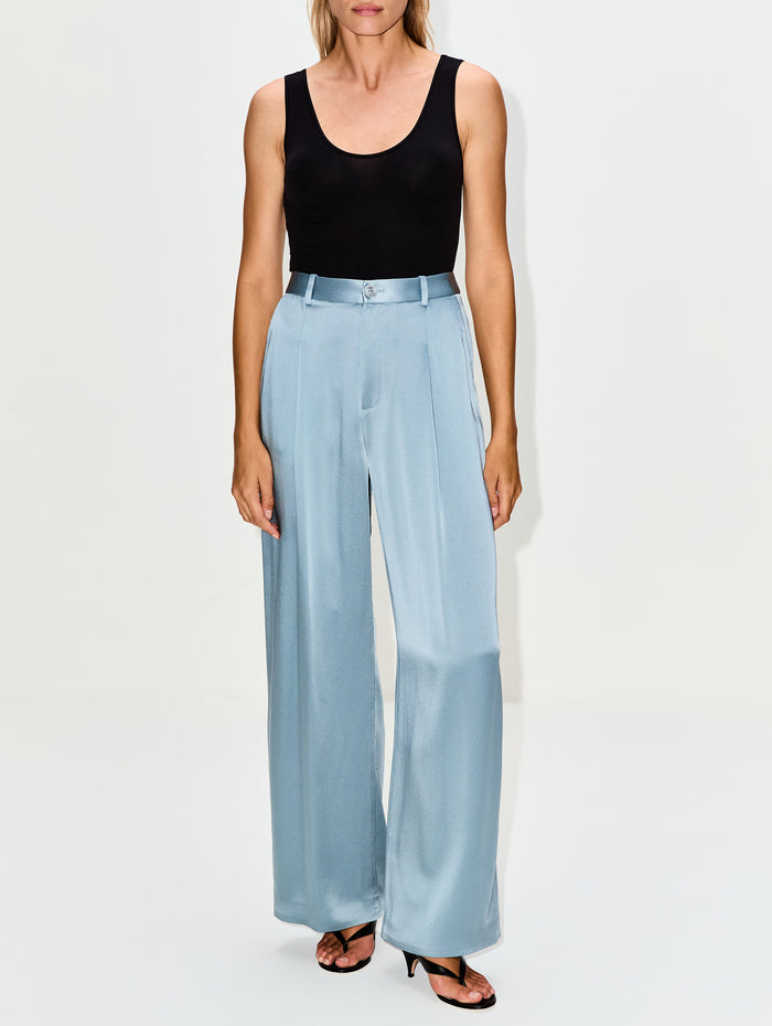 Relaxed Pleated Pant,LAPOINTE,LIGHT SLATE,Image 1