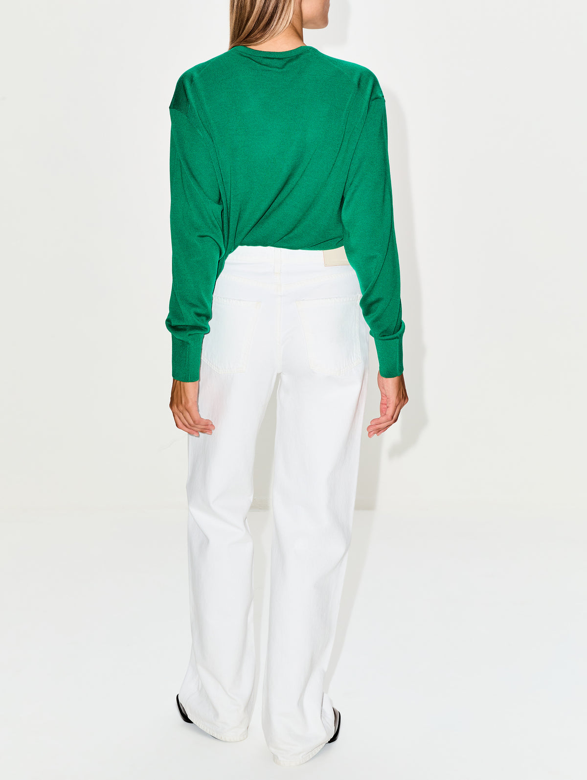 Draped Sweater,LOEWE,GREEN,Image 3