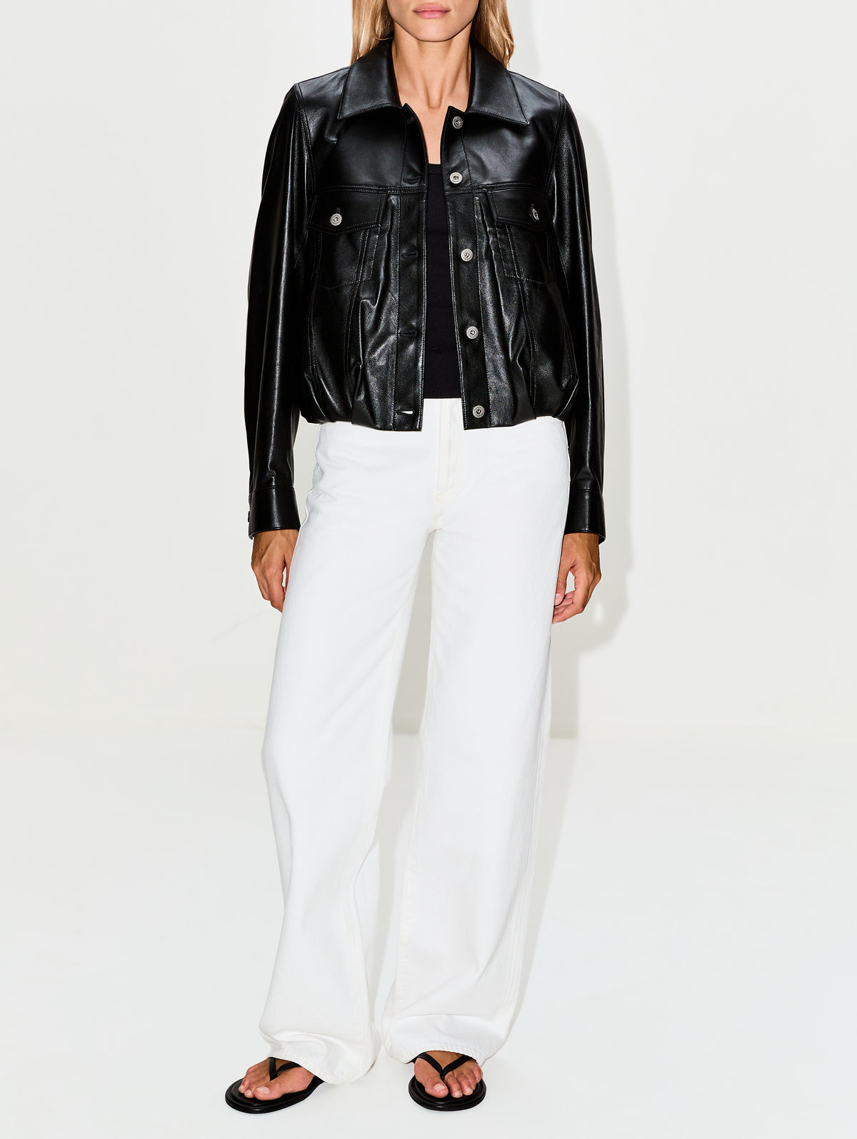 Leather Jacket,LOEWE,BLACK,Image 2