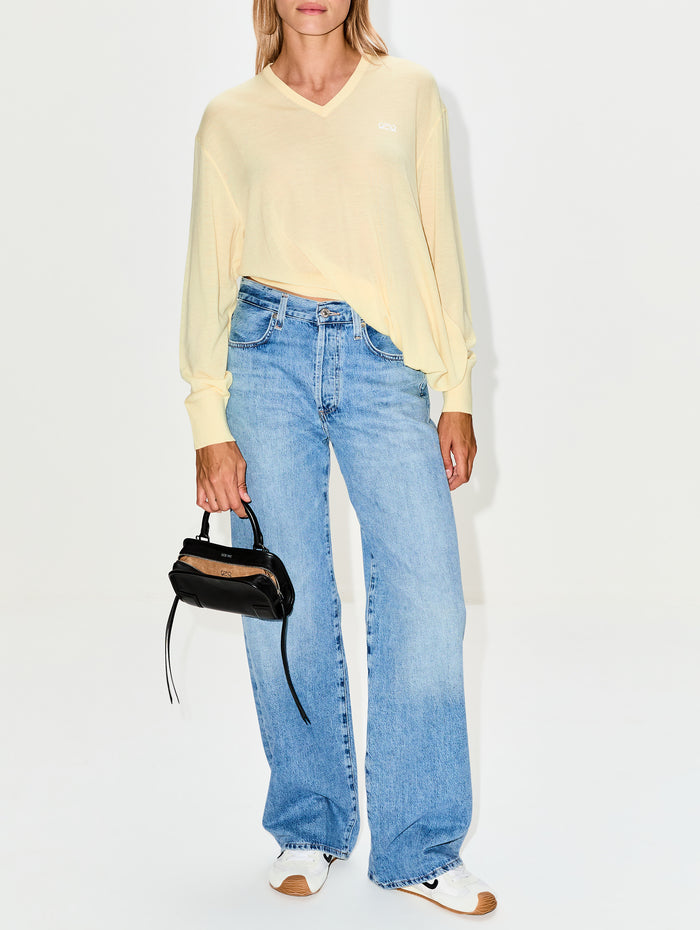 Draped Sweater,LOEWE,LIGHT YELLOW,Image 1