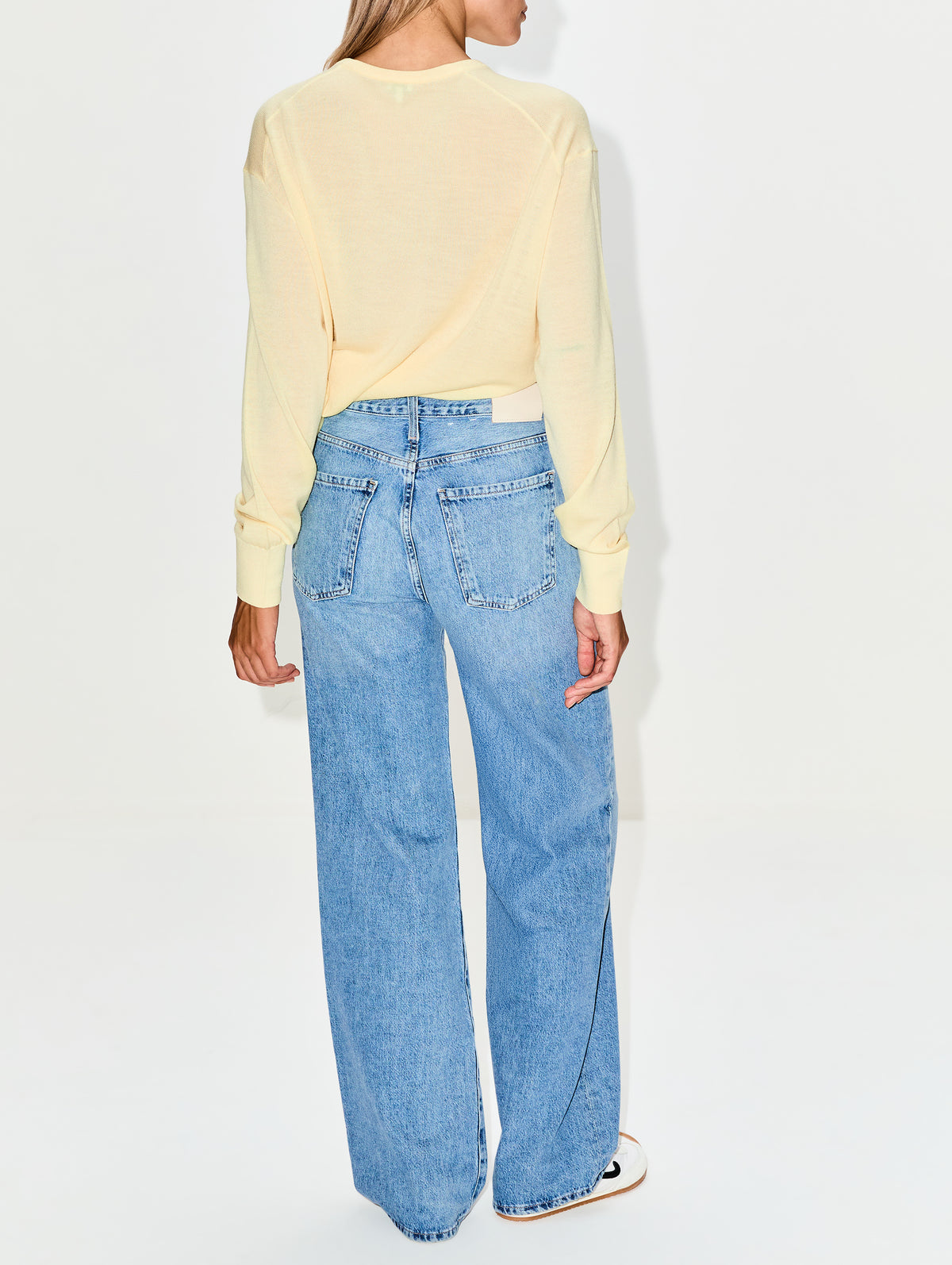Draped Sweater,LOEWE,LIGHT YELLOW,Image 3