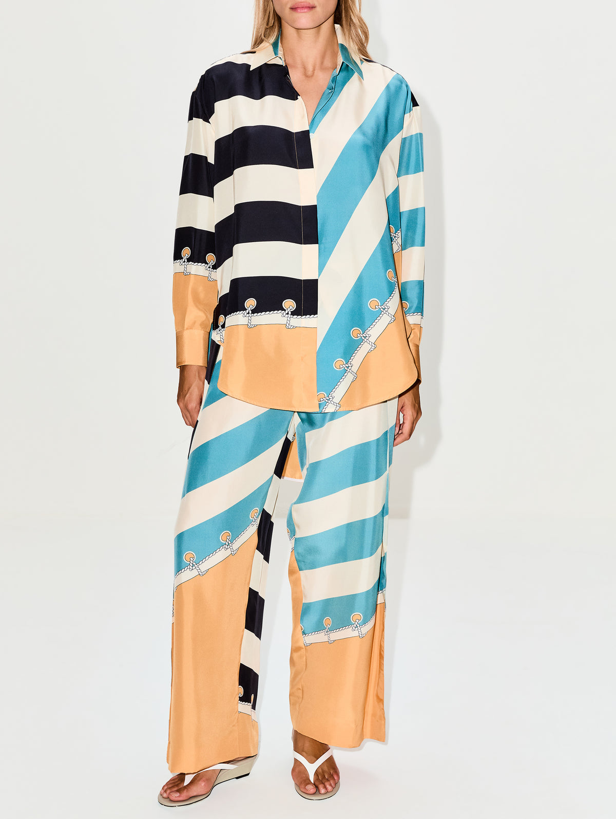 Button Down Shirt,LOEWE,ORANGE MULTI,Image 2