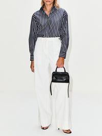 Yorke Shirt,NILI LOTAN,CHARCOAL STRIPE,Image 2