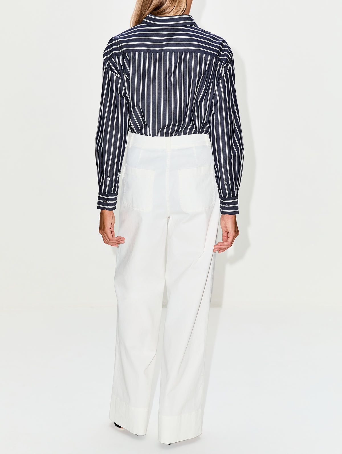 Yorke Shirt,NILI LOTAN,CHARCOAL STRIPE,Image 3