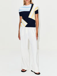 Short Sleeve Sweater,LOEWE,BLUE/MULTI,Image 2