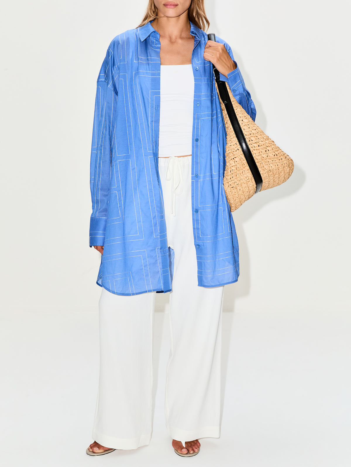 Summer Shirt,TOTÉME,COBALT,Image 2