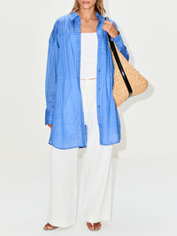 Summer Shirt,TOTÉME,COBALT,Image 2