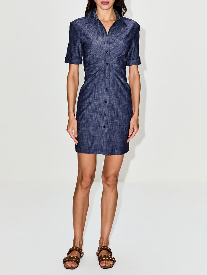 ONDINE Shortsleeve Shirtdress,CALLAS MILANO,DARK NAVY,Image 1