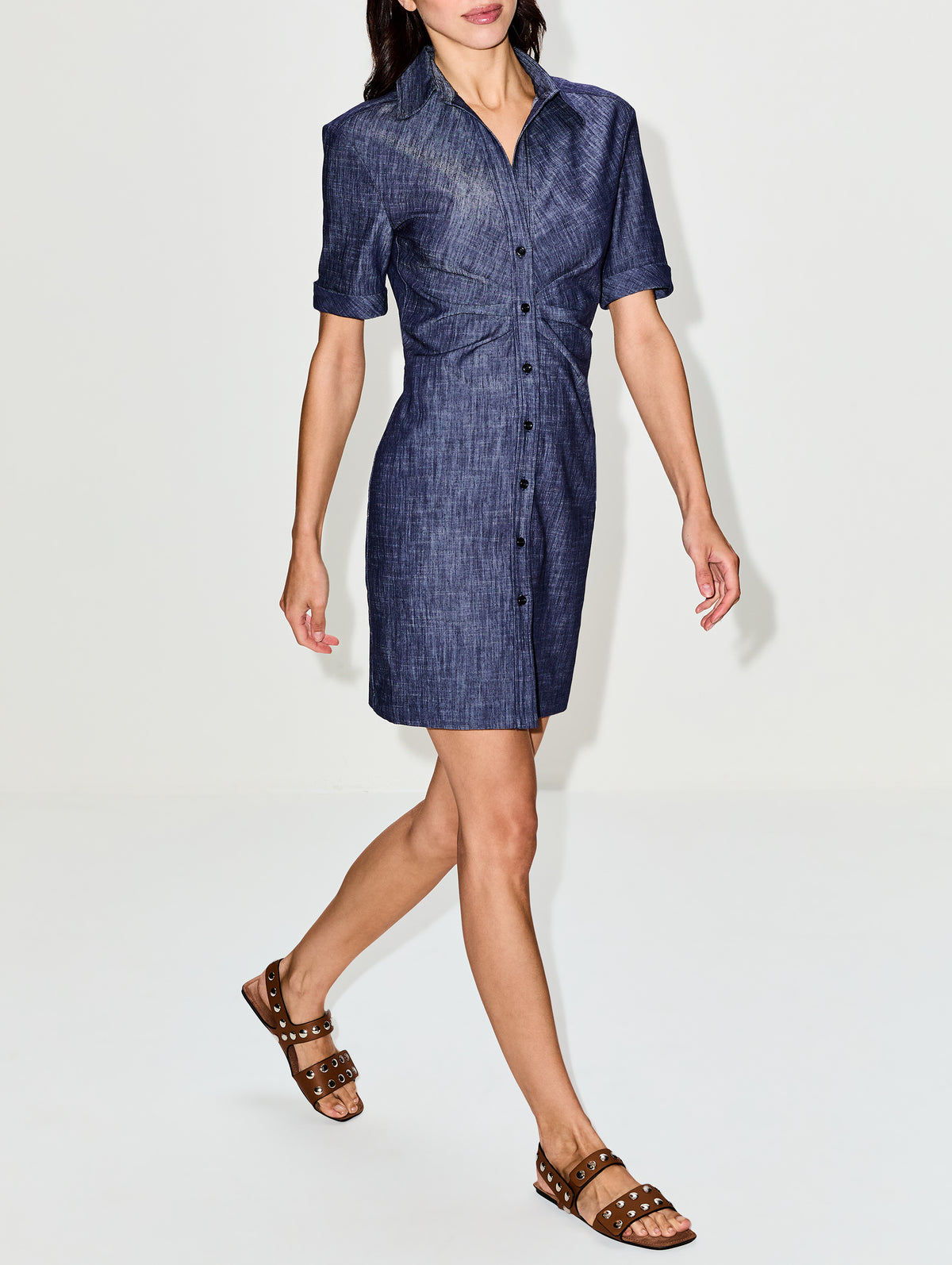 ONDINE Shortsleeve Shirtdress,CALLAS MILANO,DARK NAVY,Image 3