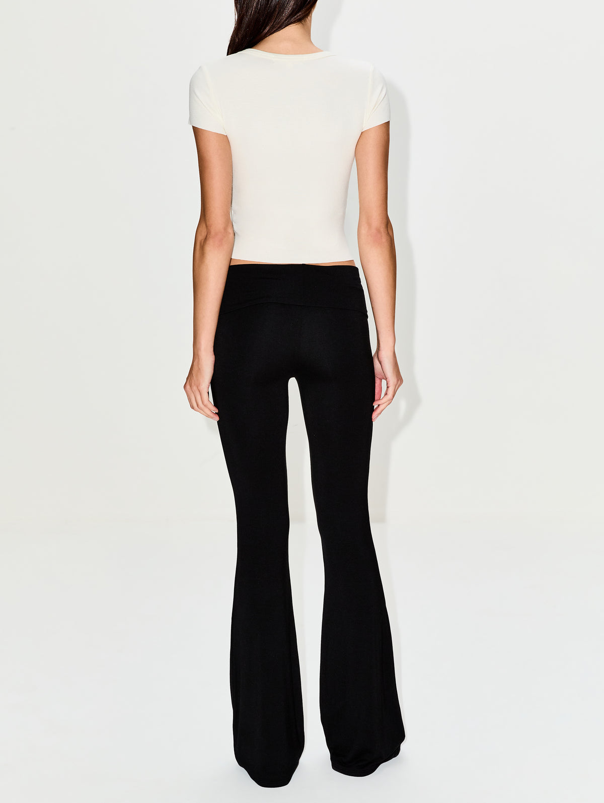 Foldover Flare Pant,ÉTERNE,BLACK,Image 3