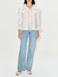 Cotton Voile Blouse,SAINT LAURENT,CHALK,Image 2