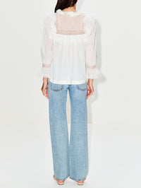 Cotton Voile Blouse,SAINT LAURENT,CHALK,Image 3