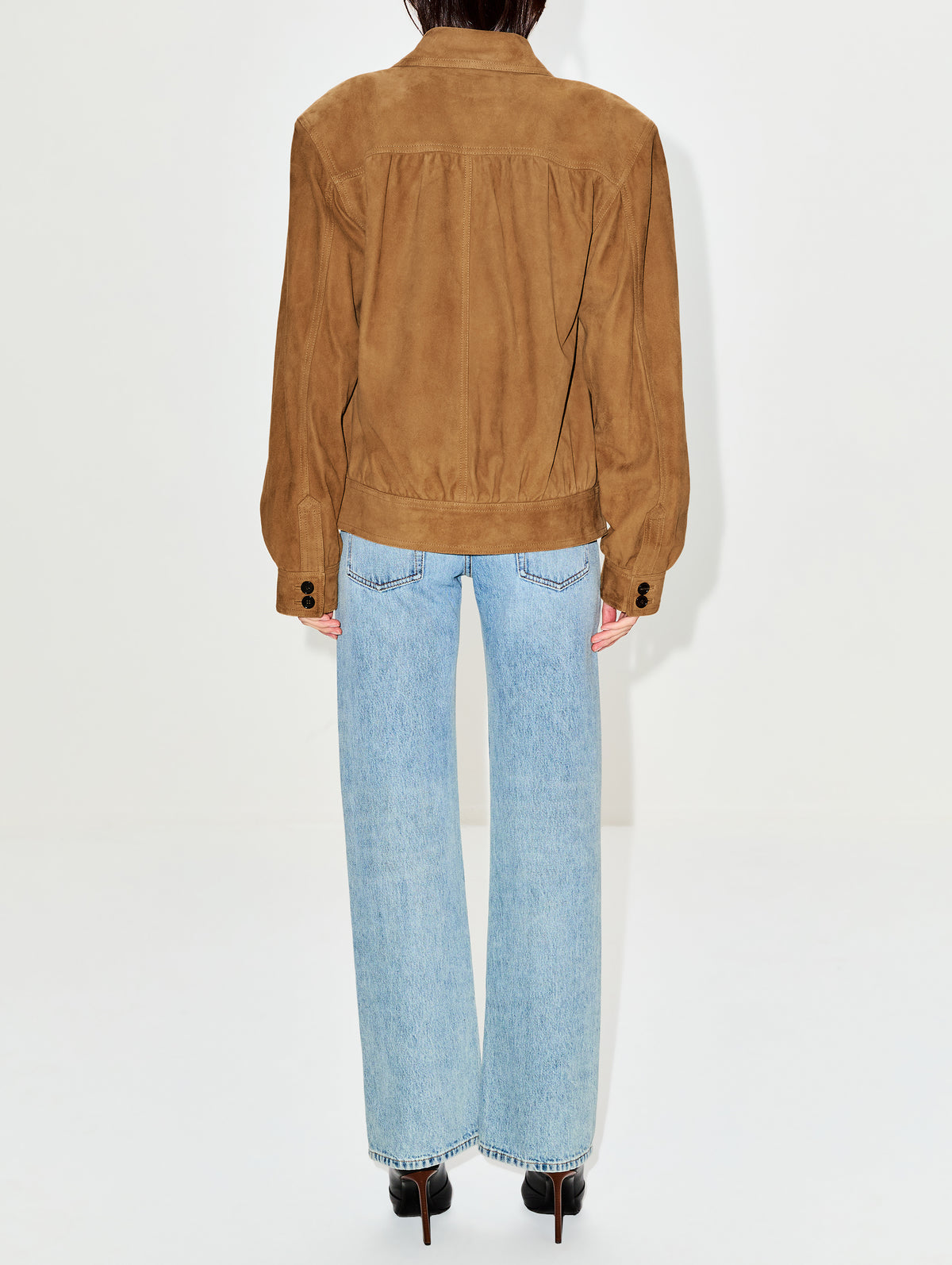 Cropped Trench Coat,SAINT LAURENT,TABAC,Image 3