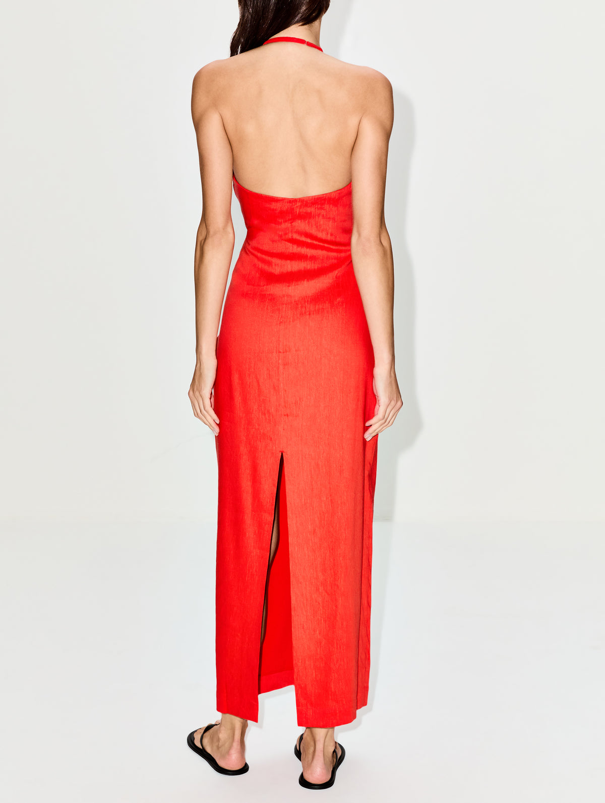 Elodie Halter Midi Dress,SIR.,POPPY,Image 4