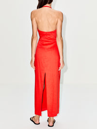 Elodie Halter Midi Dress,SIR.,POPPY,Image 4