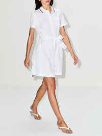 Poplin Shirtdress,THOM BROWNE,WHITE,Image 3