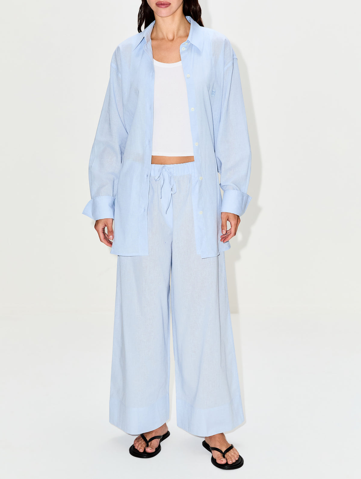 Oversized Summer Shirt,TOTÉME,SKY,Image 2