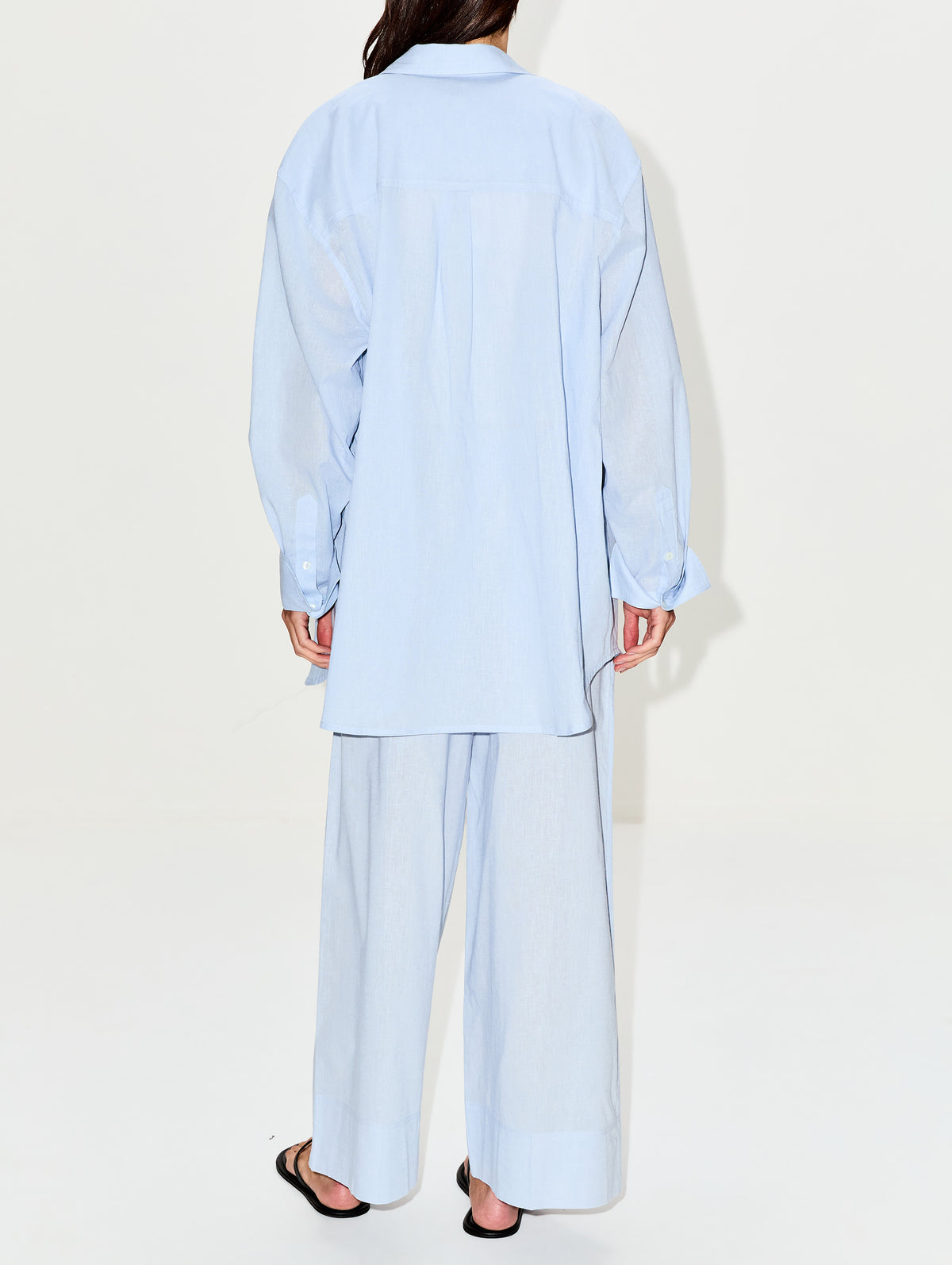 Oversized Summer Shirt,TOTÉME,SKY,Image 3