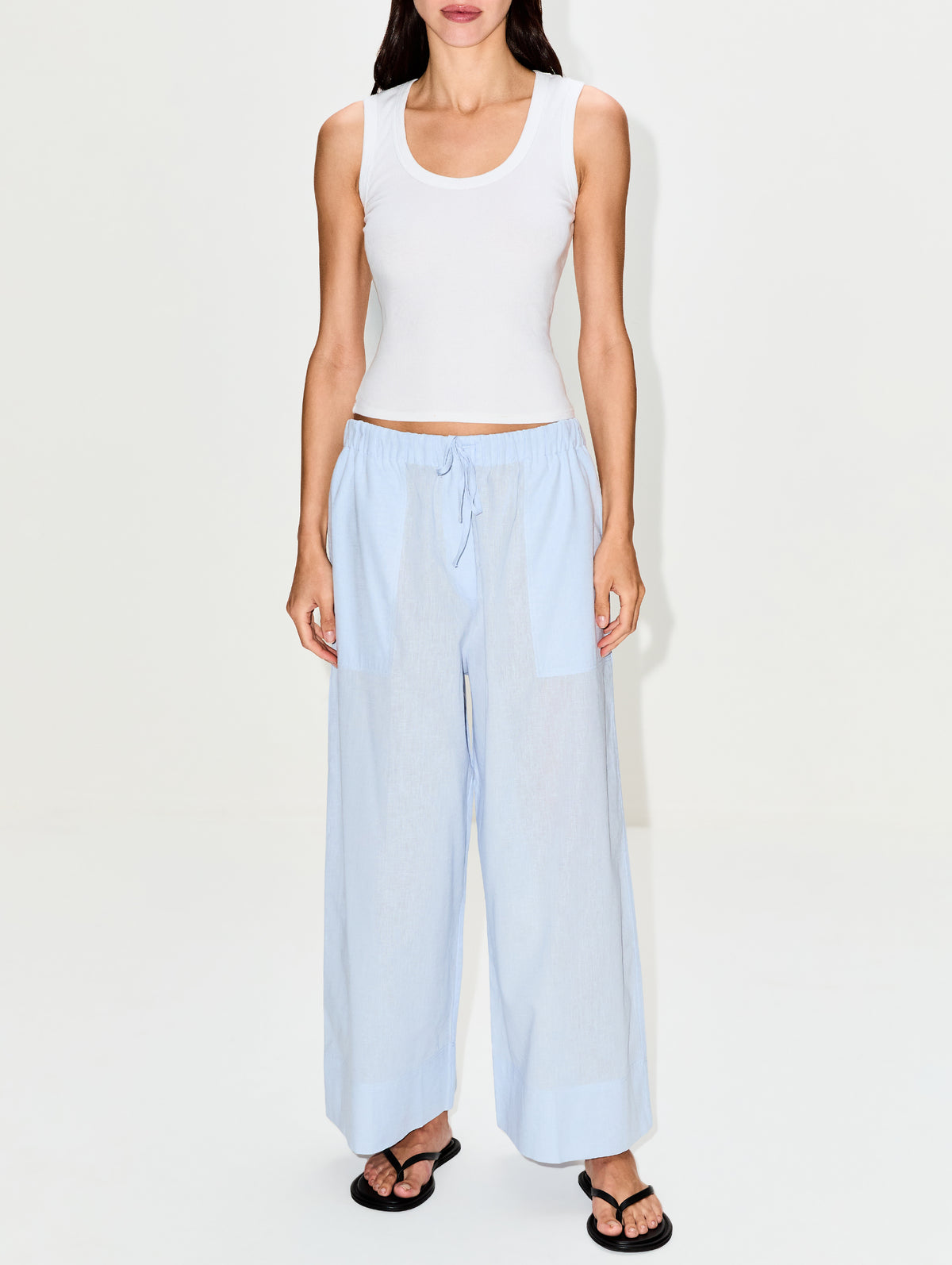 Wide Summer Trouser,TOTÉME,SKY,Image 2