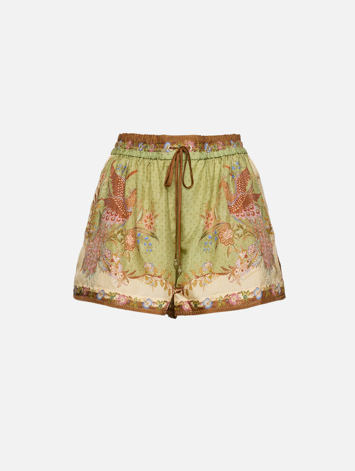 Indra Relaxed Short,ZIMMERMANN,KHAKI SCARF FLORAL,Image 1