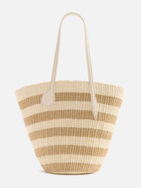 Straw Basket Tote,LIFFNER,BEIGE CREAM,Image 2