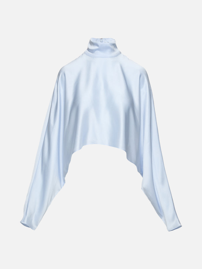 Satin Caftan Top,LAPOINTE,CLOUD,Image 1