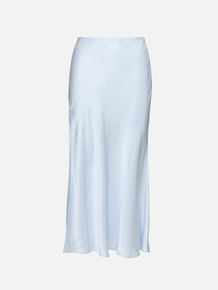 Satin Bias Midi Skirt,LAPOINTE,CLOUD,Image 1