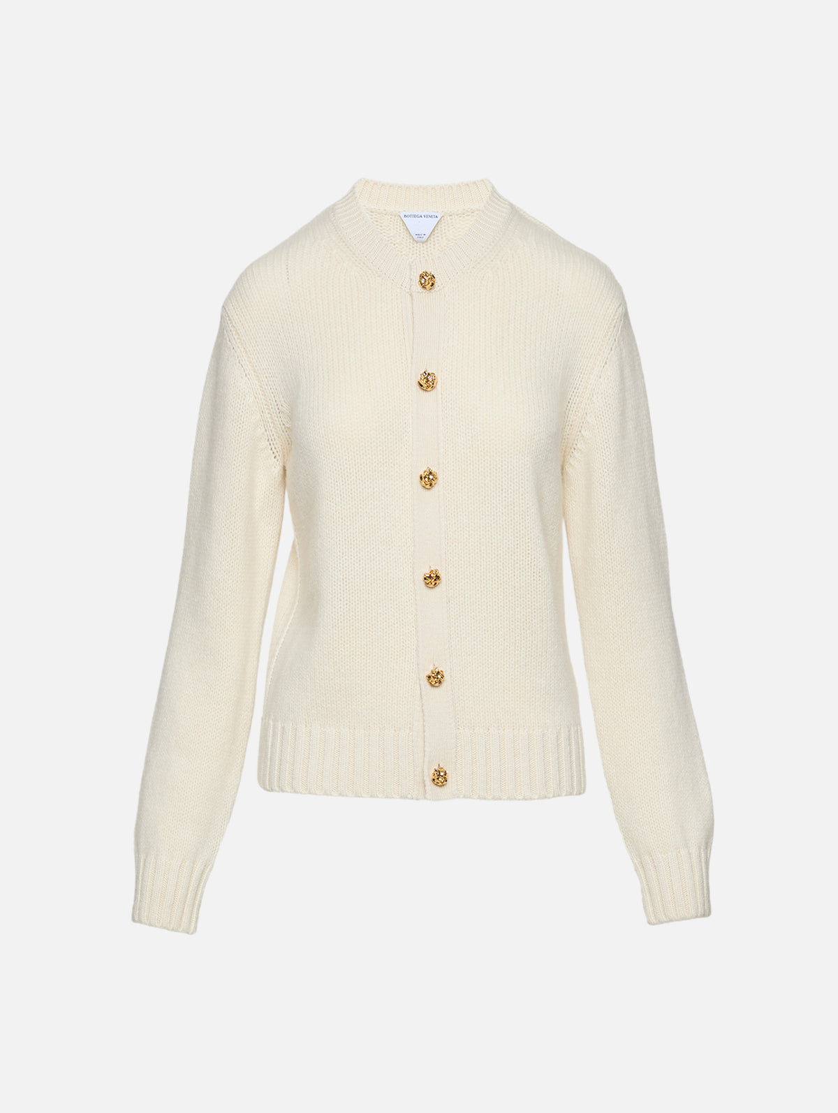 Diagonal Knit Cardigan,BOTTEGA VENETA,PARCHMENT,Image 1
