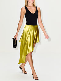 Pointed Skirt,ALAIA,LIME,Image 3