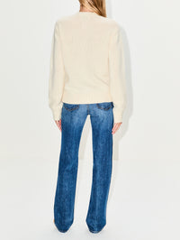 Diagonal Knit Cardigan,BOTTEGA VENETA,PARCHMENT,Image 3