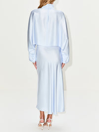 Satin Caftan Top,LAPOINTE,CLOUD,Image 3