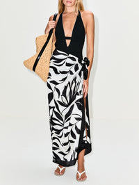 Swim Wrap,MAX MARA,BLACK FLORAL,Image 2