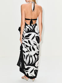 Swim Wrap,MAX MARA,BLACK FLORAL,Image 4