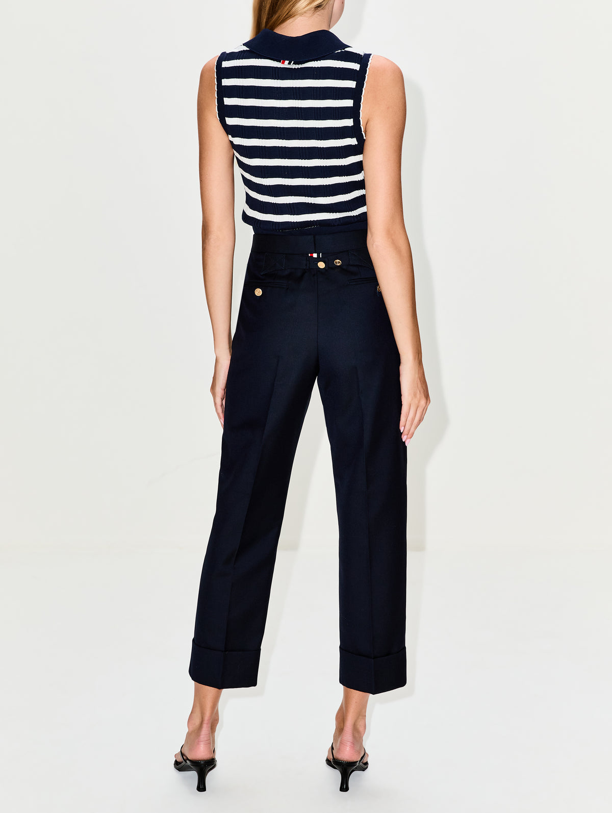 Classic Backstrap Trouser,THOM BROWNE,NAVY,Image 4