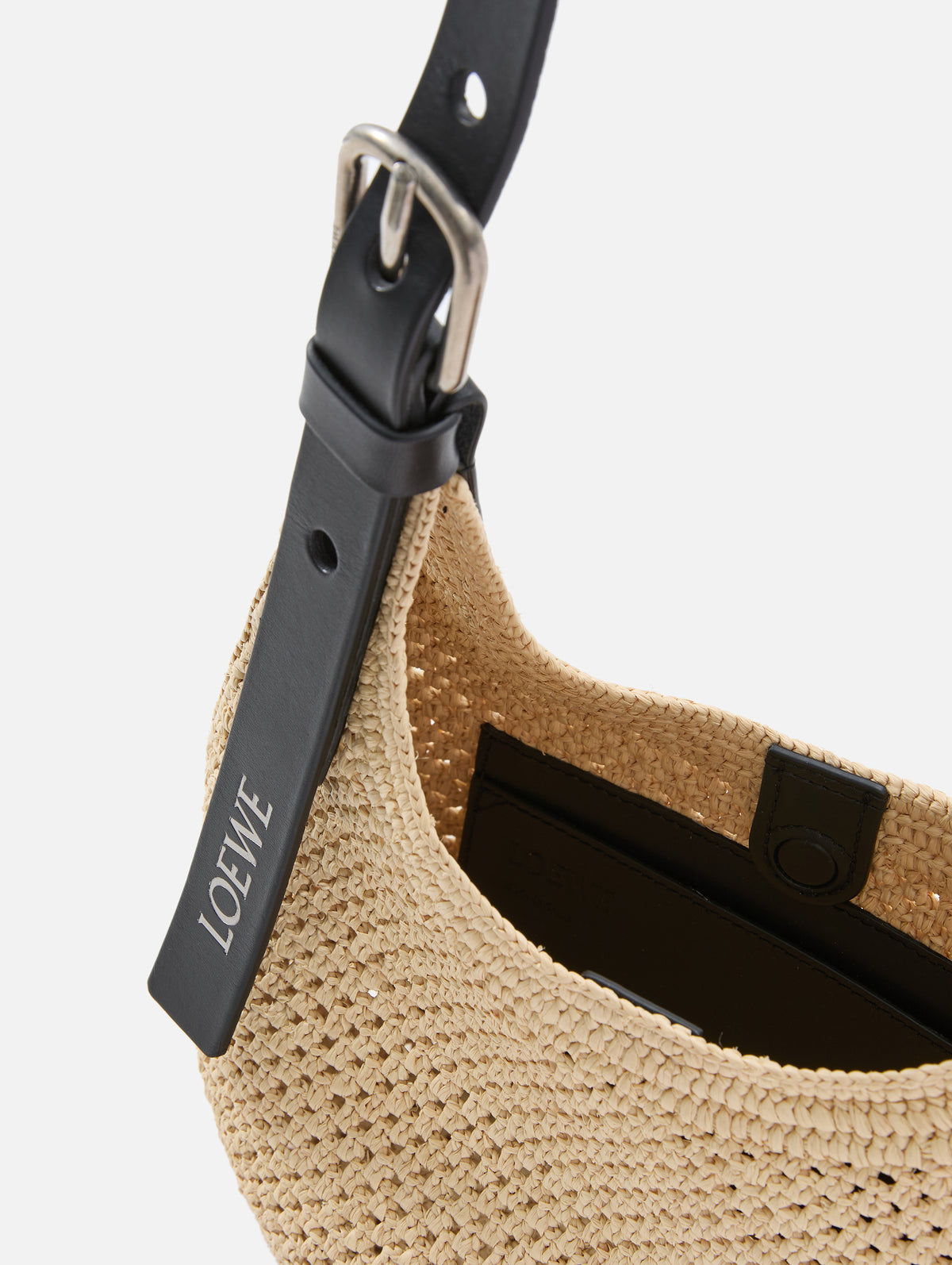 Punch Hole Hobo Mini,LOEWE,BLACK,Image 3