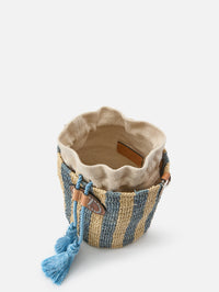 Small V Logo Bucket Bag,VALENTINO GARAVANI,NATURAL/AZURE,Image 3