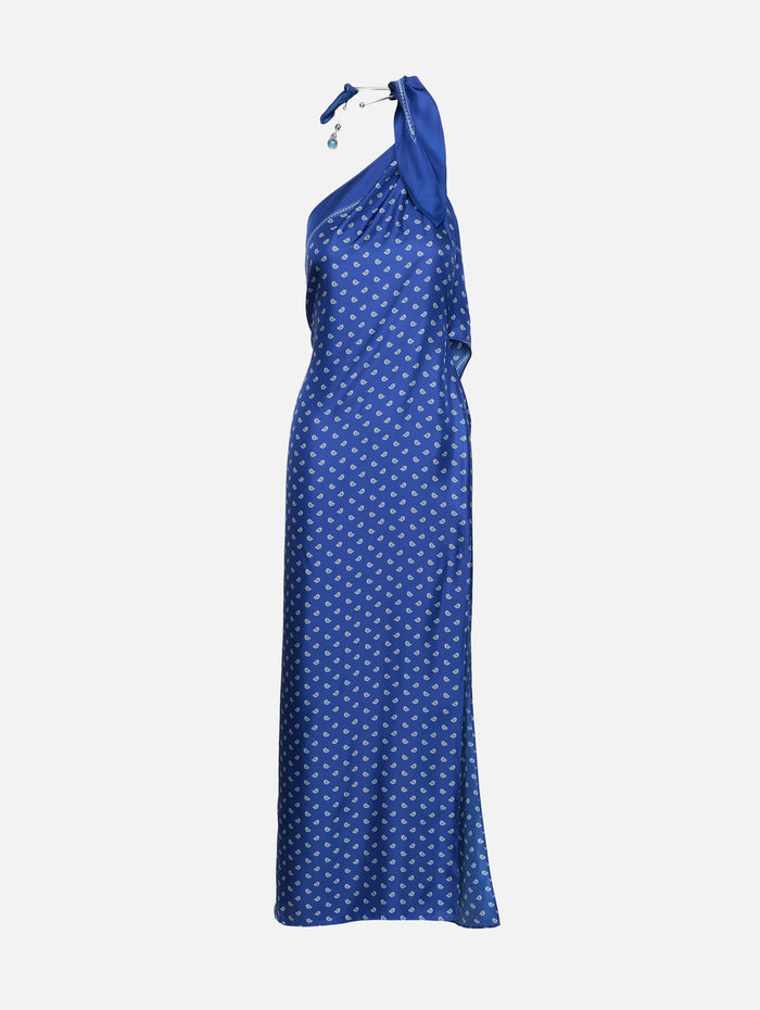 sachin and babi light blue dress Zara POLKA DOT HALTER SCARF TOP main image 1