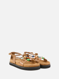 Pebble Beads Sandal,LOEWE,CAMEL,Image 2