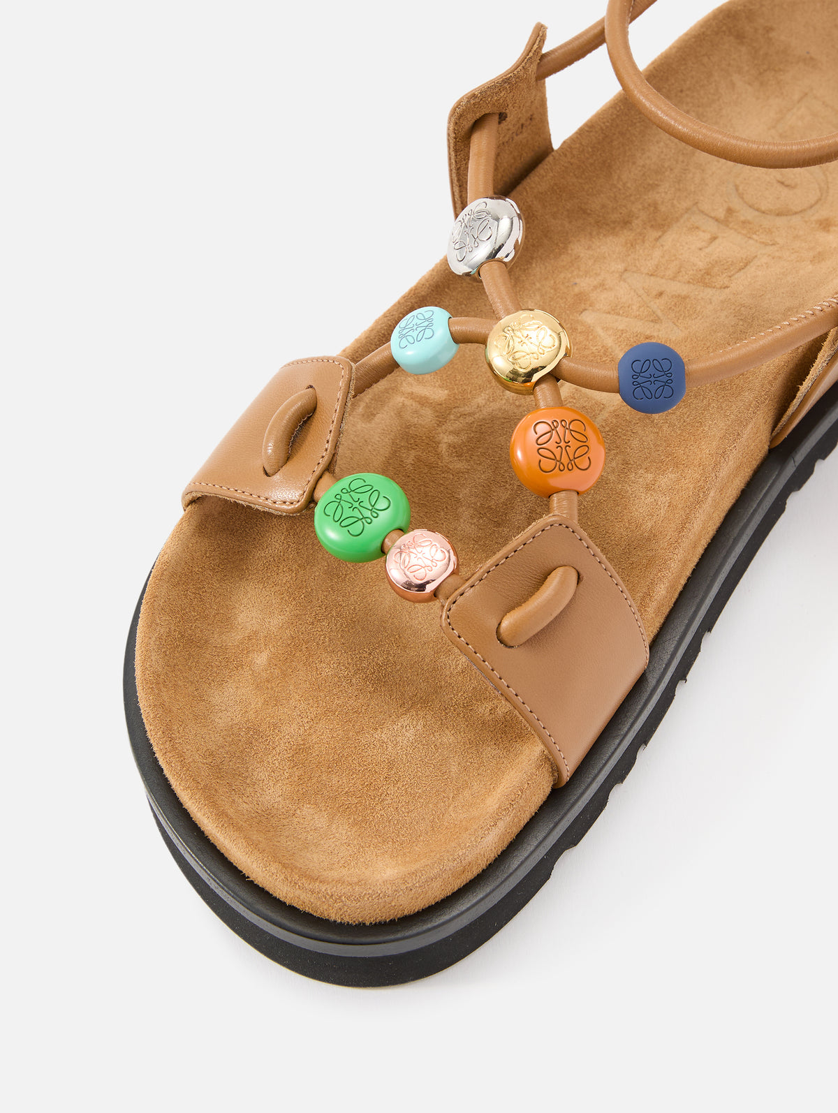 Pebble Beads Sandal,LOEWE,CAMEL,Image 3