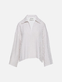 Leighton Top,TOVE,WHITE STRIPE,Image 1