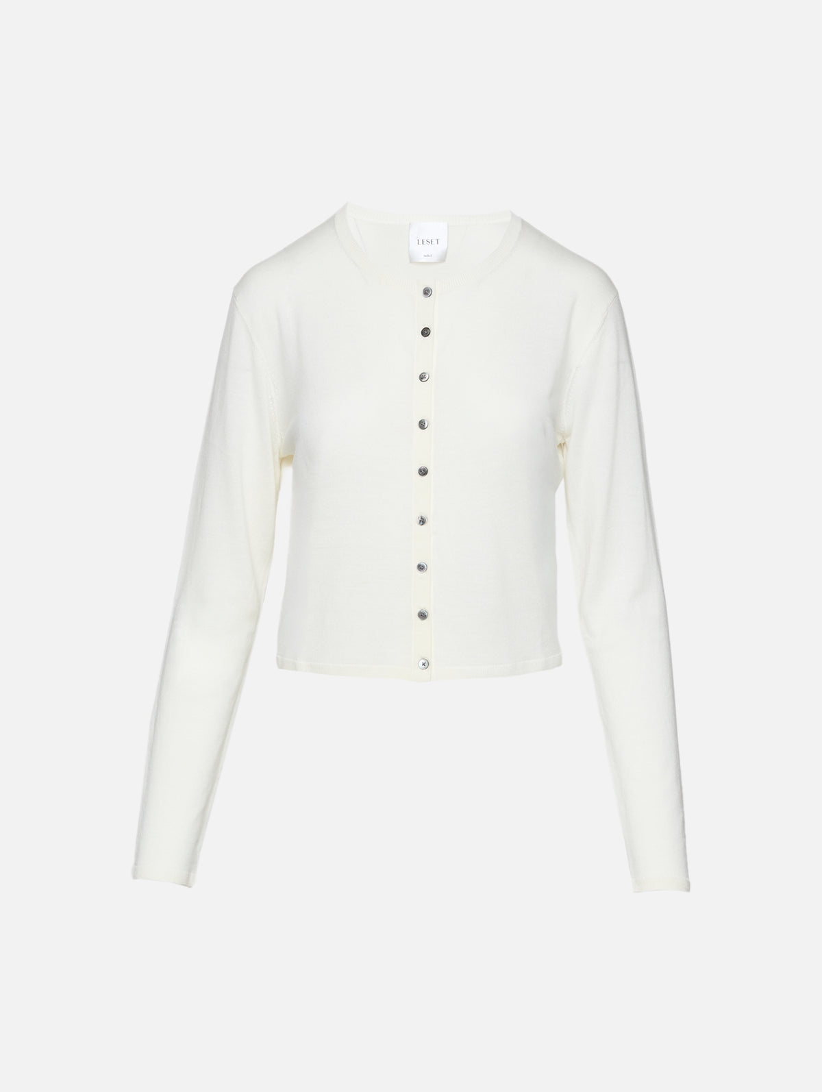 James Crew Cardigan,LESET,PARCHMENT,Image 1