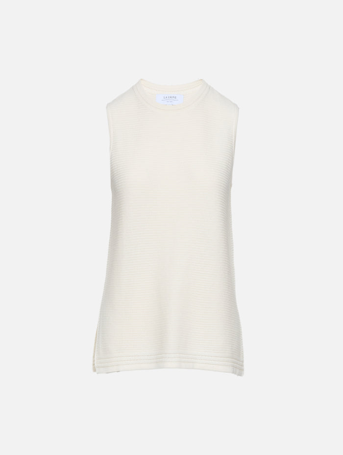 Crochet Maxime Tank Top,LA LIGNE,IVORY,Image 1