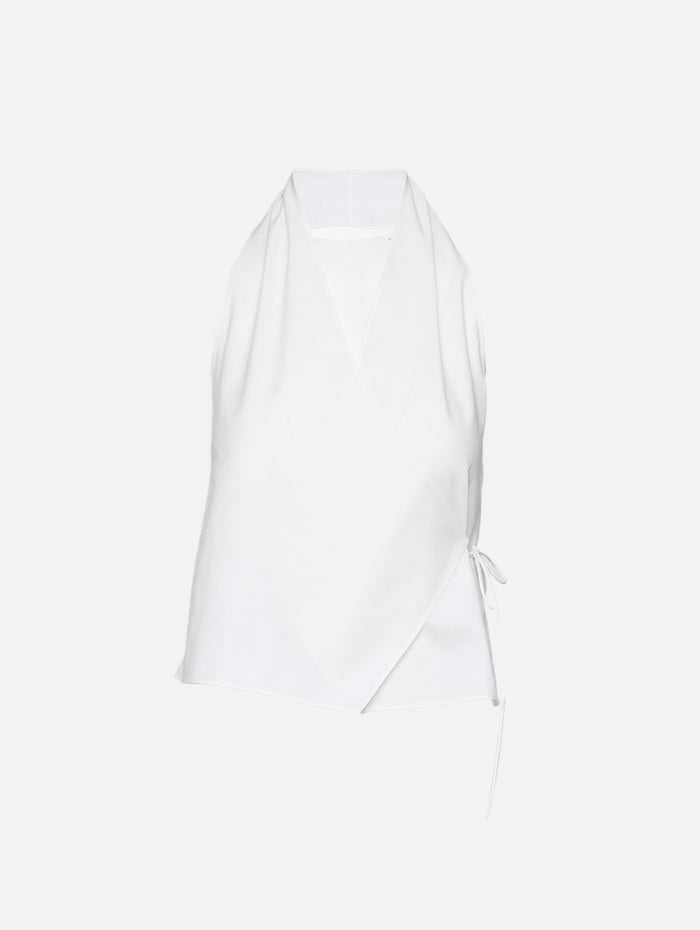 Oxford Wrap Top,ST AGNI,WHITE,Image 1