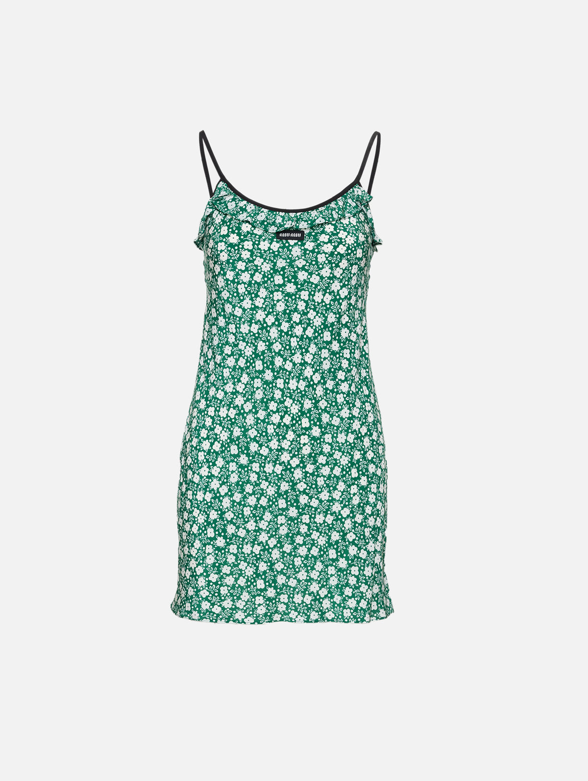 Floral Mini Dress,MIU MIU,VERDE BIANCO,Image 1